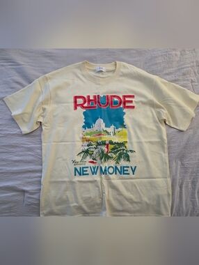 Rhude New Money Graphic Tee - Light Yellow